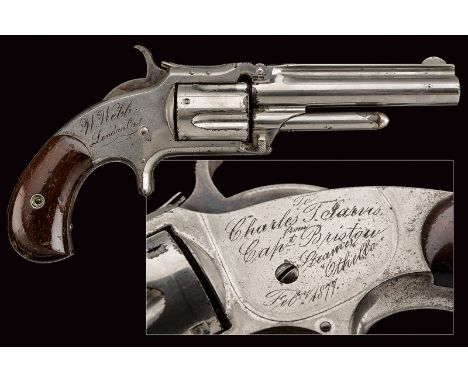 dating: third quarter of the 19th Century provenance: USA, Round, rifled, 3-1/2', 32 cal. rimfire long barrel, swiveling towa