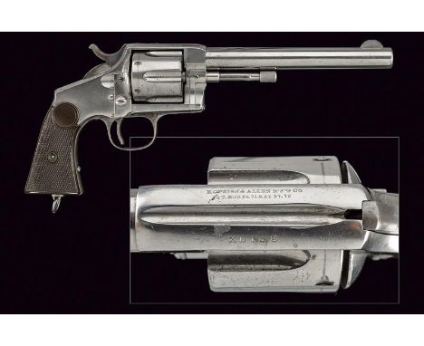 dating: 1875-1890 provenance: USA, Cylindrical, rifled, 6', cal. 44 rimfire barrel with fore-sight. Fluted, six-shot cylinder