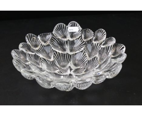 Per Lutken for Royal Copenhagen, Musling Shell Clear Crystal Glass Bowl, 24cms diameter 