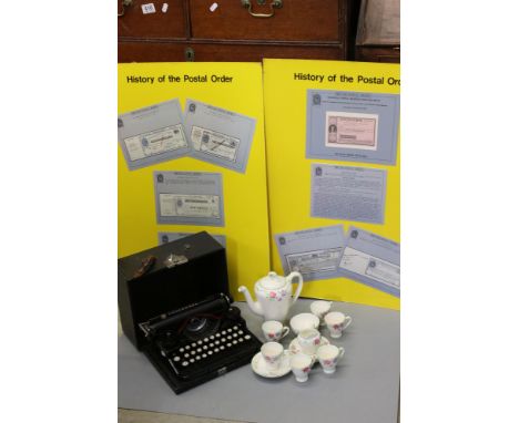 Mixed Lot including 1920's / 30's Coffee Set, Cased Underwood Standard Portable Typewriter and Two Post Office ' The History 