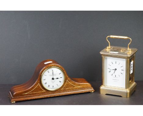 A Carriage clock by Garrard &amp; Co of London together with a small mantle clock by Knight &amp; Gibbins of London. 