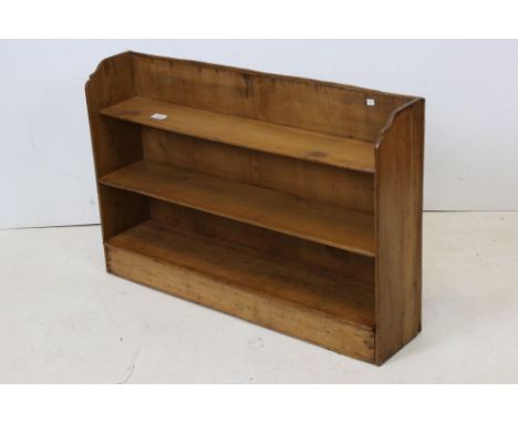 Vintage pine wall shelf with lift up box section 