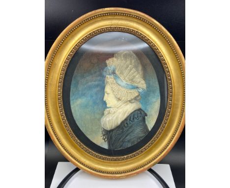 An Antique watercolour portrait of an old lady. Details to the back of the picture. Only two copies exist. [38x33cm] 