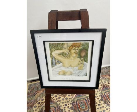A limited edition print titled 'Little Miss Perfect' by Joan Somerville, signed in pencil by the artist. [43.5cm square] 