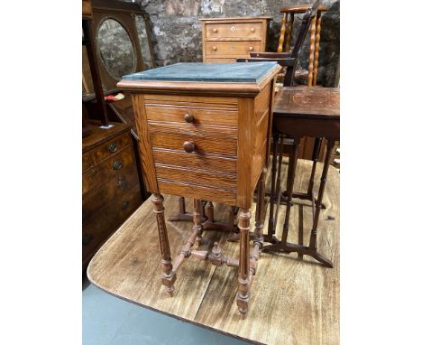 An Antique marble top pedestal cabinet. Has a marble interior shelf. [88cm in height] 