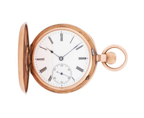 DUF A. Lange & Söhne antike Savonette Taschenuhr. Roségold 14K, inkl. Staubdeckel, Gehäuse signiert "A. Lange & Söhne Glashüt