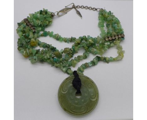 A Sally Dudmesh jade necklace