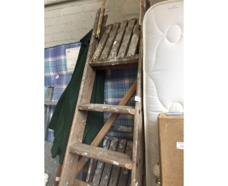 2 SETS OF WOODEN STEP LADDERS