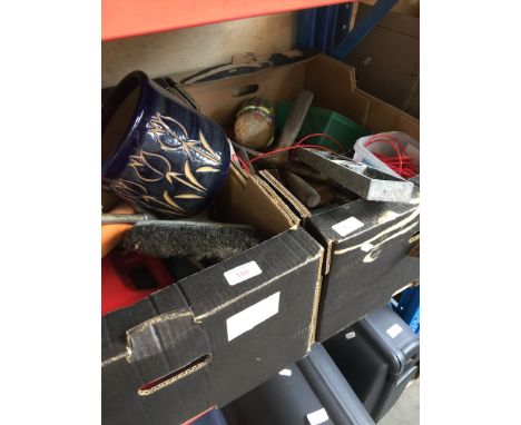 2 BOXES OF MIXED TOOLS AND GARAGE ITEMS