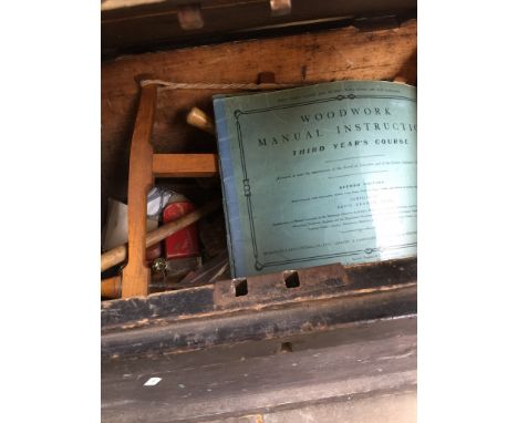 PINE TOOL BOX WITH TOOLS