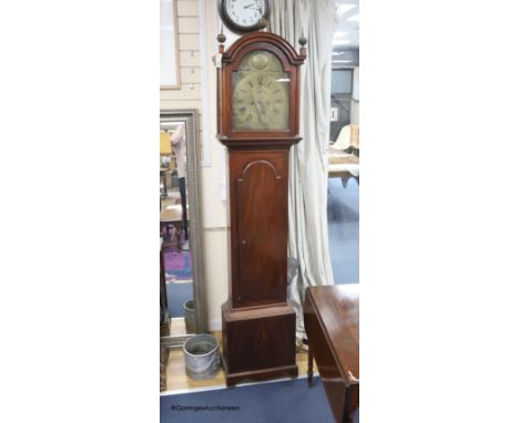  A George III mahogany eight day longcase clock, height 220cm
