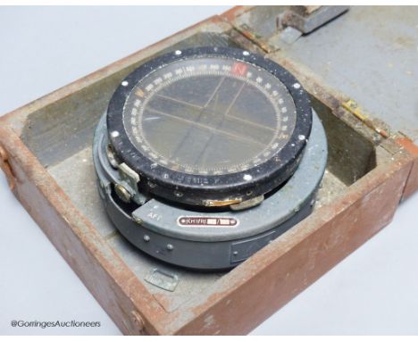   A cased Naval gimbal compass, Patent No.56112