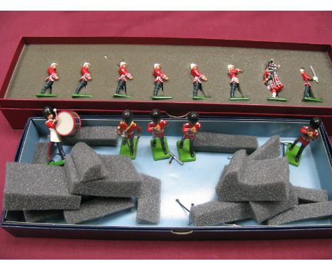 Two Sets of White Metal Military Model Figures by Britains, comprising of #00126 Royal Scots Marching (eight figures), #0090 