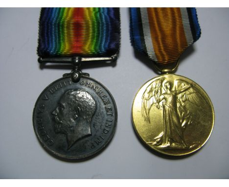 A WWI Medal Duo Comprising War Medal and Victory Medal, to 204023 Pte J Eastwood, Worcester Regiment.