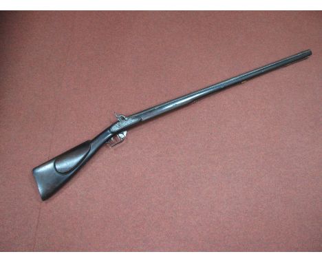An Early XIX Century Hunting Rifle, large bore, a converted percussion from Flintlock action with set trigger, possibly of Co