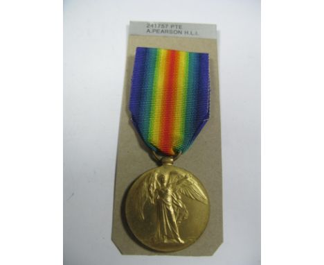 A WWI Victory Medal, to 241757 Pte. A.Pearson, Highland Light Infantry.