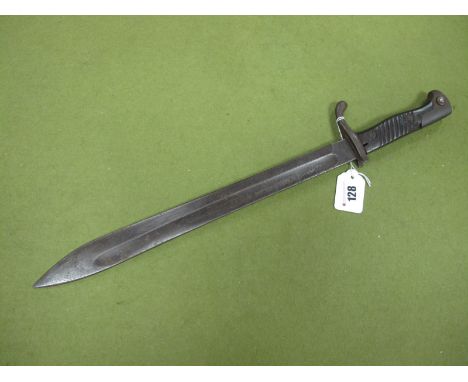 A WWII German 'Butcher' Bayonet. Pitting to blade/spring seized/missing scabbard. 