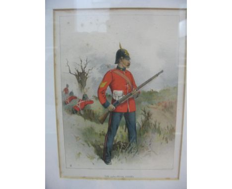 Four Framed Late XIX Century Military Prints, including after G.D.Giles The 68th - Durham Light Infantry.