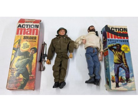 Two boxed Palitoy Action Man figures to include Adventurer and Soldier in incorrect uniform A/F Location:If there is no condi