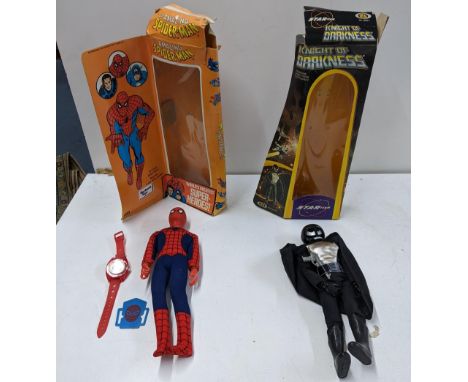 Two Action figures in their original packaging to include Star Team Knight of Darkness by Ideal Toys and The Amazing Spider M