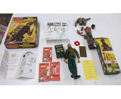 Action Man Toys by Palitoy to include Field Commander and Field Radio with original box and paperwork with missing pieces, an