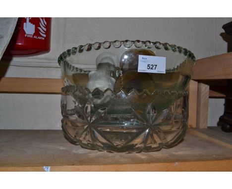 Mixed Lot: Two glass dishes, a smoked glass vase and a candlestick (4)