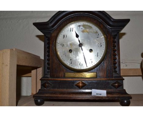 Presentation wooden mantel  clock