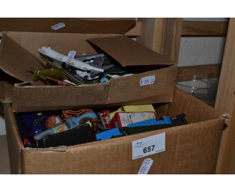 Quantity of assorted toy model cars and aeroplanes
