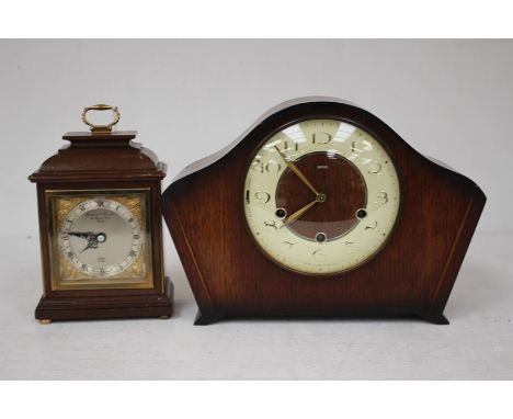 An Elliott 'Garrard and Co. Ltd' mantel clock with silvered dial and a 1940s Smiths eight day mantel clock with a Westminster