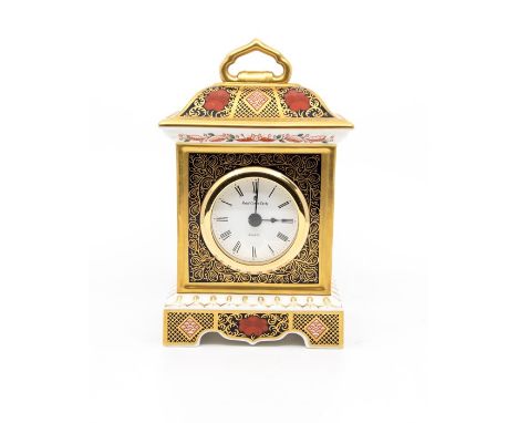 Royal Crown Derby 1128 Imari mantle clock, first quality