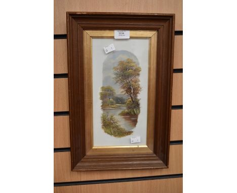 KPM style hand painted framed tile