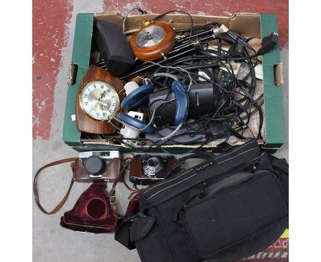 A cased Kodak camera, together with a cased Mamiya camera, camera bag, tripod and assorted accessories etc. (one box)