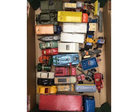 Die cast vehicles: a collection of Corgi, Dinky, Matchbox, Britains die cast vehicles to include Cars, Lorries, Tractors etc.