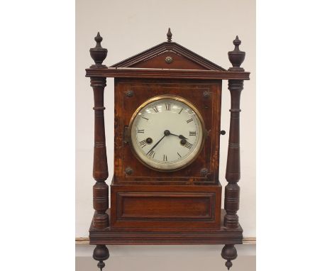 &nbsp;Victorian mahogany wall hanging 8 day clock, Roman numerals