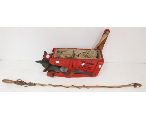 The Aero Broadcast seed sower, vintage and in good condition along with whip.