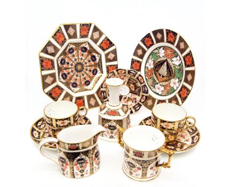 Royal Crown Derby 1128 octagonal Imari plate, second quality, 1991 1128 Christmas plate, first quality, along with Duesbury I