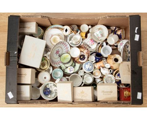 A collection of assorted 19th century and later ceramics, mostly miniatures, comprising of tea bowl and saucer, Royal Worcest