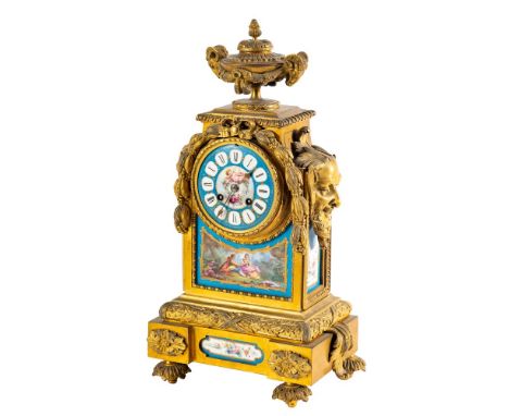 Japy Frères, Paris, an ormolu and porcelain mantel clock: the eight-day duration movement striking the hours and half-hours o