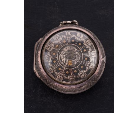 Tarts, a silver pair cased watch with date aperture: the fusee movement having a pierced and engraved balance cock to the ver
