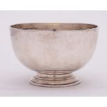 A Victorian silver bowl, maker Spink & Sons, London, 1889: of plain circular form,
