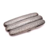A late Victorian silver three-division cigar case, maker T Beardsmore, Birmingham,