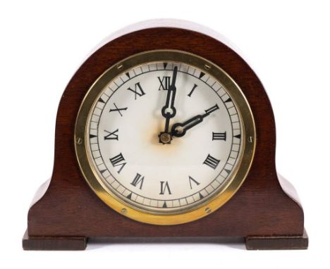 Synchronome, an electric oak wall clock and electric oak mantel clock: the wall clock having an octagonal case, the white pai