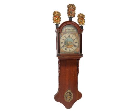 An early Victorian Frisian thirty-hour duration Dutch oak wall staartklok: the thirty-hour duration movement with turned pill