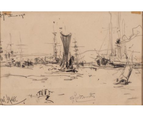 George Charles Haite [1855-1924]-The 'Old Victory' off Portsmouth;A view 'Off Portsmouth',:-two, the first signed with initia