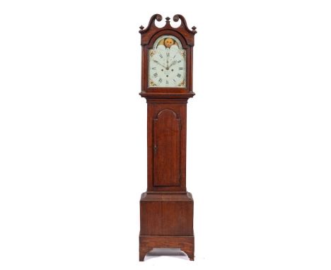 Thomas Ivory, Dundee, a moonphase longcase clock: the eight-day duration movement striking the hours on a bell with the twelv