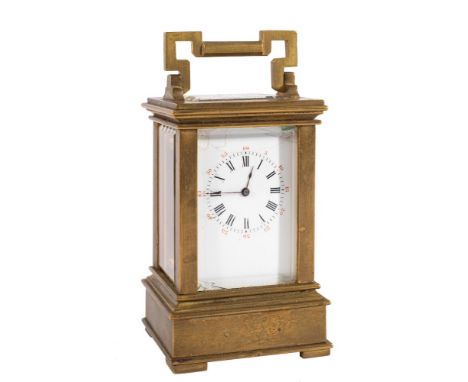 Drocourt, Paris a miniature Anglaise carriage clock: the eight-day duration, timepiece movement having a platform lever escap