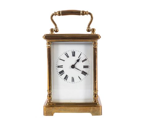 Couaillet Frères, a French brass carriage clock: the eight-day duration movement having a later platform lever escapement and