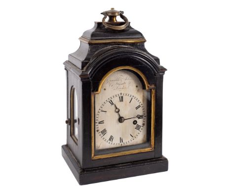 Grimalde & Johnson, Strand, London, a small ebonised bracket clock: the eight-day duration, single-fusee movement having an a