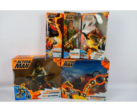 Hasbro - Action Man - 5 x boxed Action Man figures, Operation Jungle # 89508, Boomerang Extreme # 76530, Falcon Master # 8953