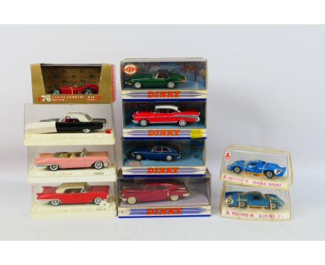 Polistil - Dinky - Solido - Brumm - 10 x boxed vehicles including Ford Thunderbird # 4505, Cadillac Biarritz # 4500, Tucker T